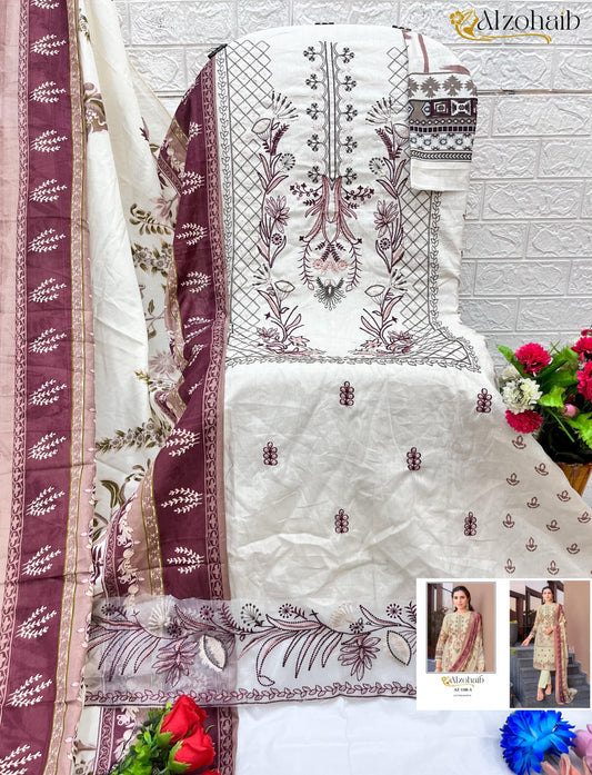 Az-1180-A Al Zohaib Printed Pakistani Patch Suits