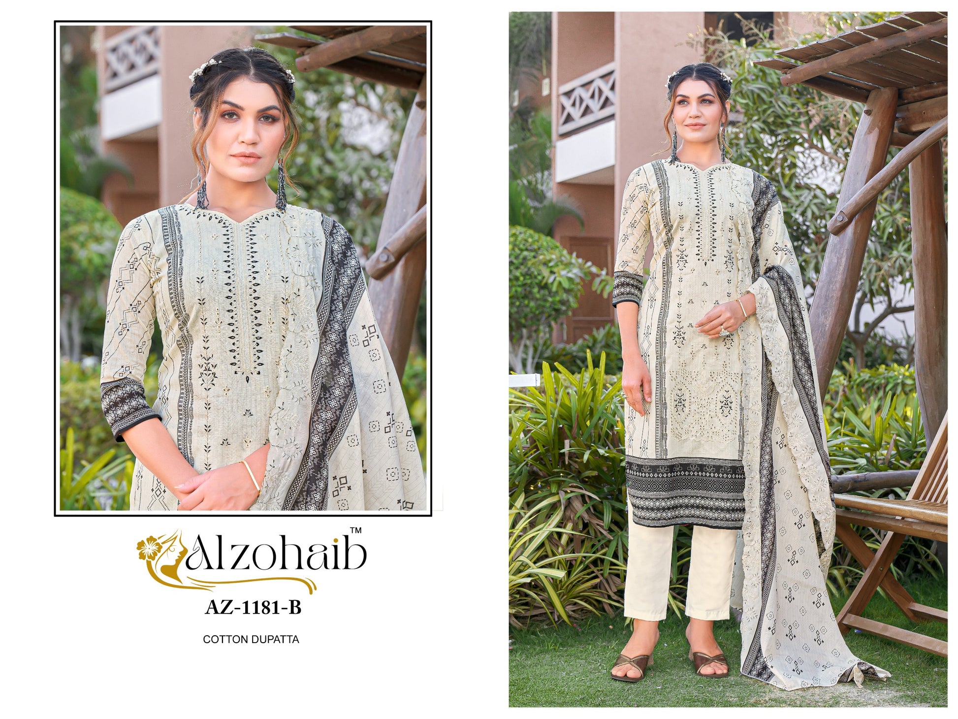 Az-1181-B Al Zohaib Printed Pakistani Salwar Suits