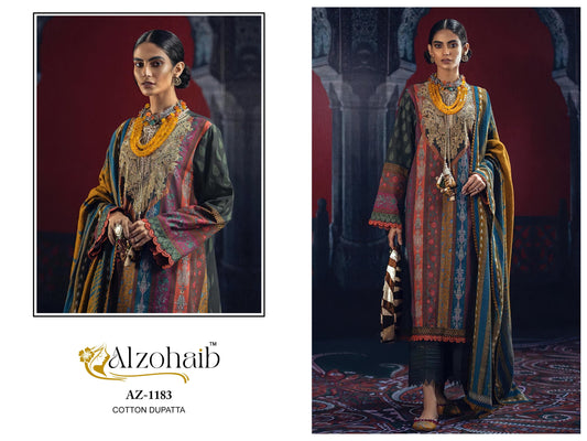 Az-1183 Al Zohaib Pure Cotton Pakistani Salwar Suits