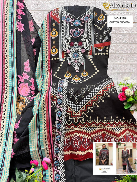 Az-1184 Al Zohaib Pure Cotton Pakistani Salwar Suits