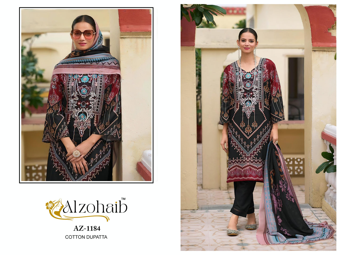 Az-1184 Al Zohaib Pure Cotton Pakistani Salwar Suits
