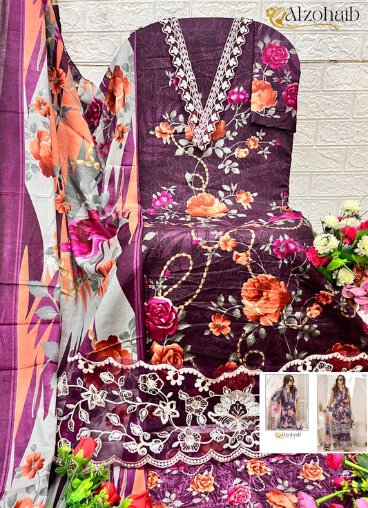 Az-1191 Sakina Al Zohaib Pure Cotton Pakistani Salwar Suits