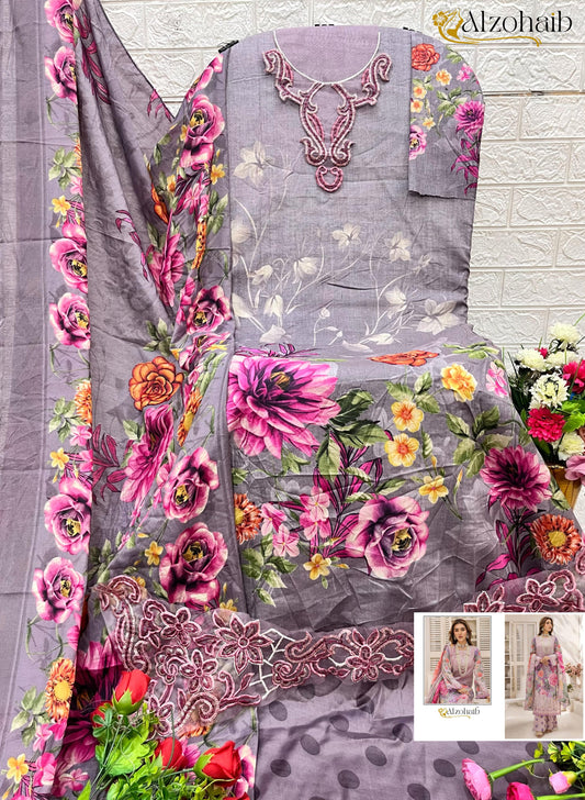 Az-1193 Sakina Al Zohaib Pure Cotton Pakistani Salwar Suits