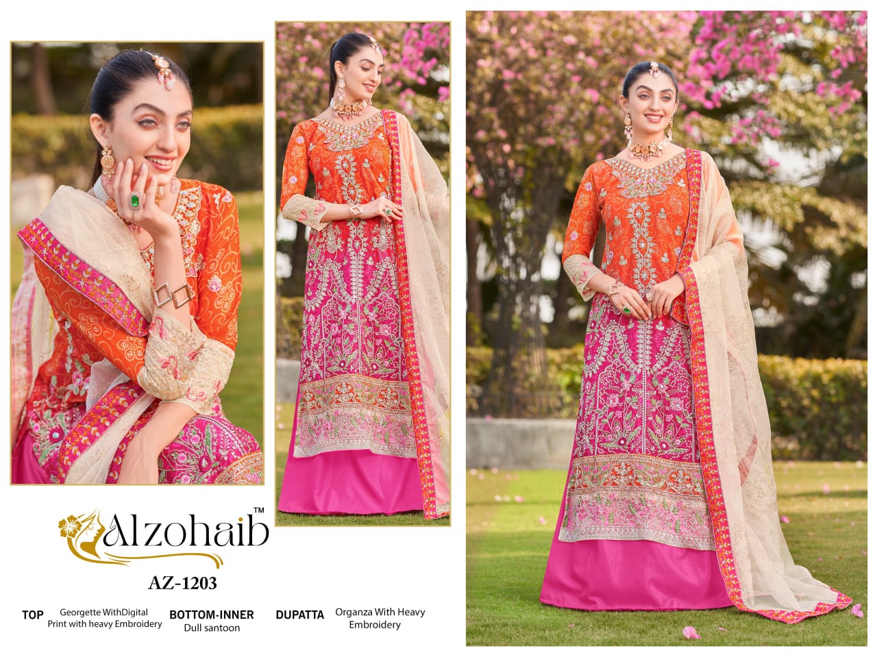 Az-1203 Al Zohaib Georgette Pakistani Salwar Suits