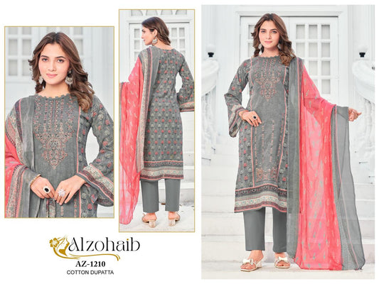 Az-1210 Noor Vol 2 Al Zohaib Printed Karachi Unstitched Suits