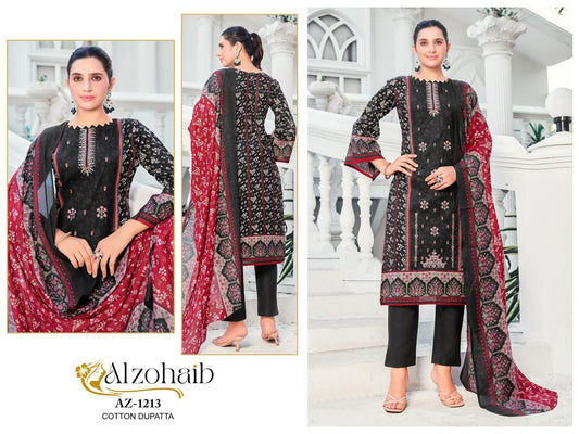 Az-1213 Noor Vol 2 Al Zohaib Printed Karachi Unstitched Suits