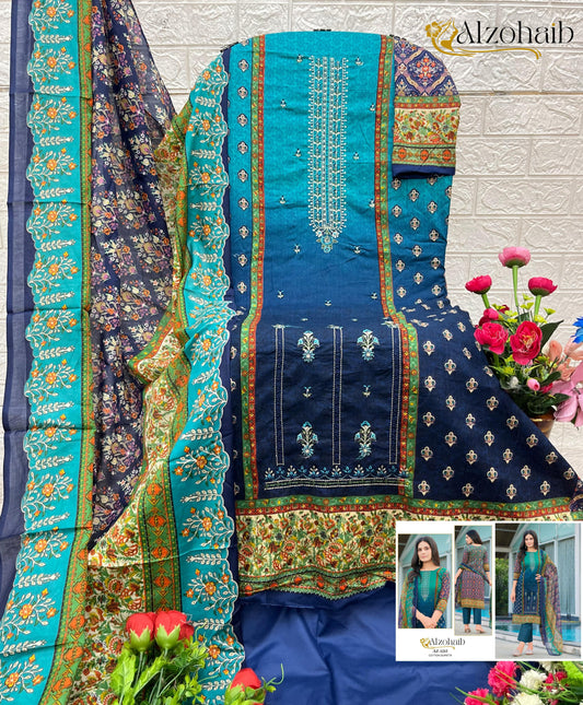 Az-1215 Noor Vol 1 Al Zohaib Pure Cotton Pakistani Salwar Suits