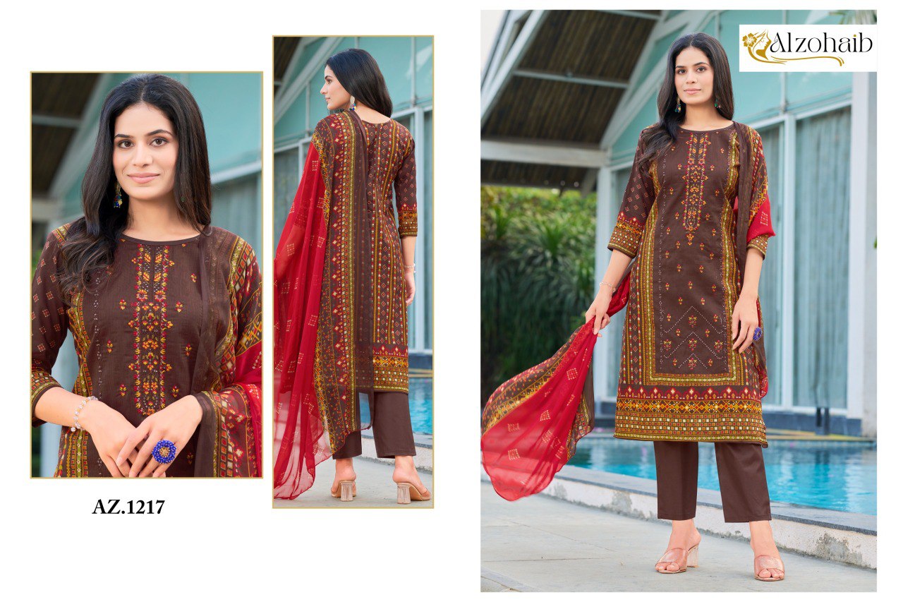 Az-1217 Sapphire Al Zohaib Pure Cotton Pakistani Salwar Suits