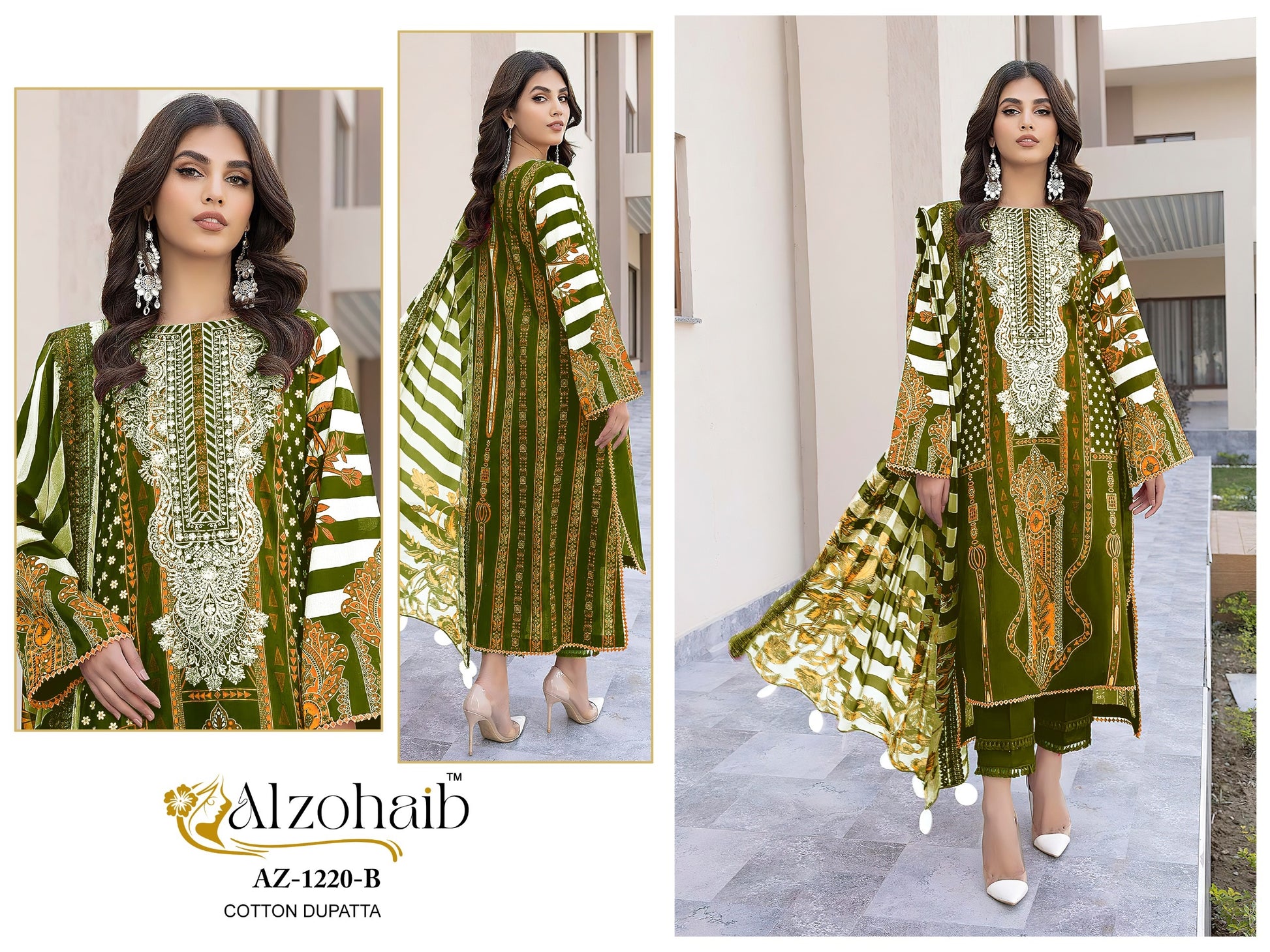Az-1220-B Rubina Vol 1 Al Zohaib Printed Karachi Unstitched Suits
