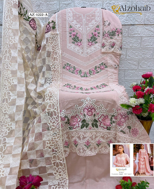 Az-1222-A Al Zohaib Embroidrey Pakistani Salwar Suits