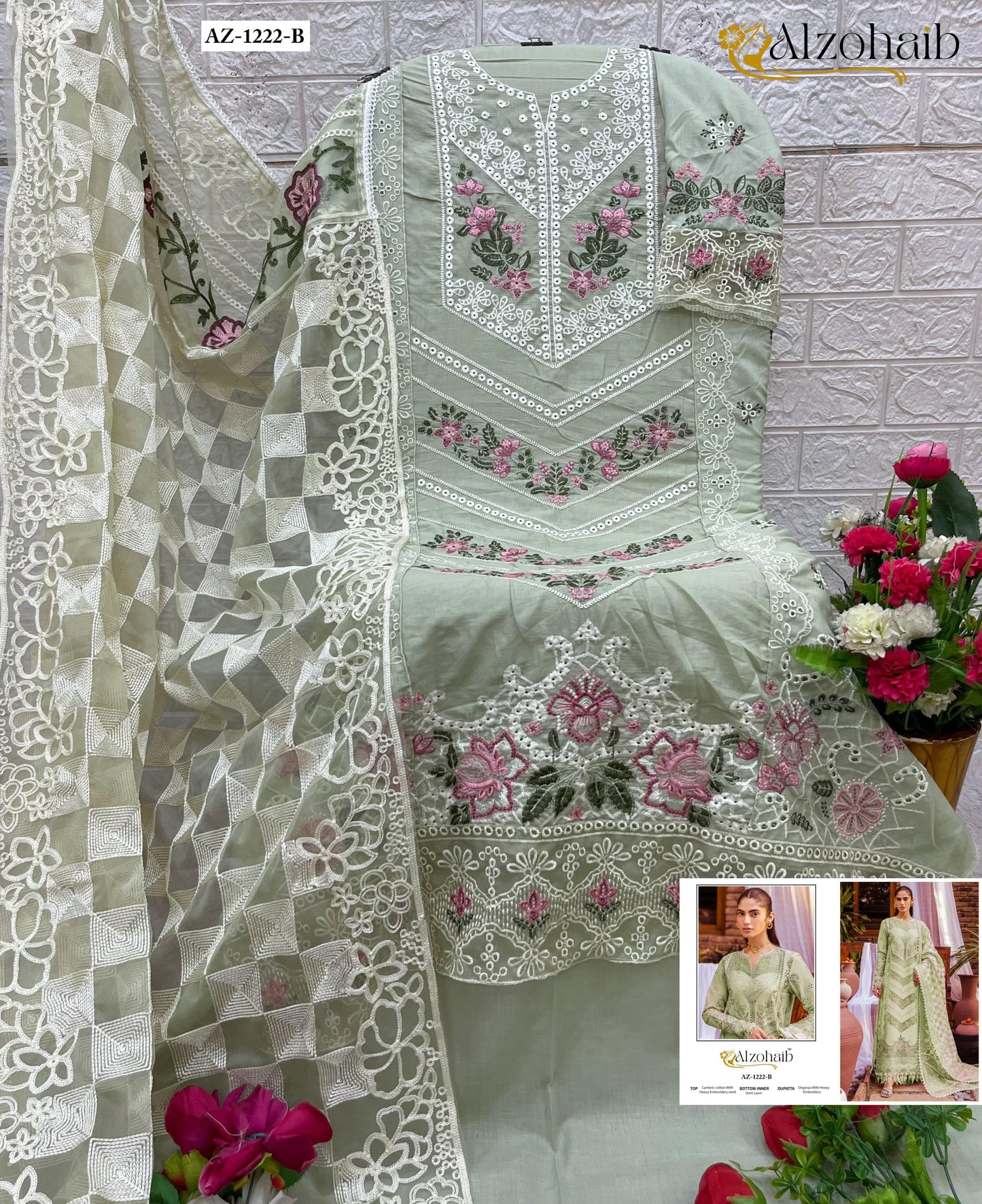 Az-1222-B Al Zohaib Embroidrey Pakistani Salwar Suits