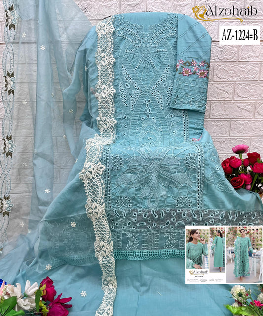Az-1224-B Al Zohaib Embroidery Pakistani Salwar Suits