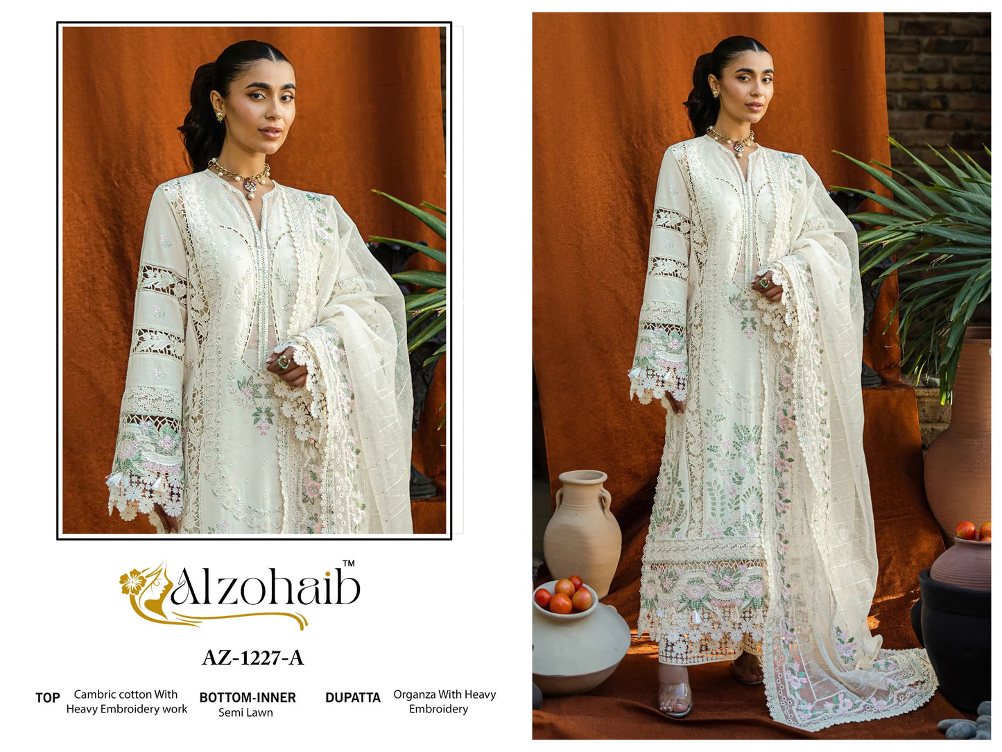 Az-1227A Al Zohaib Cotton Pakistani Salwar Suits