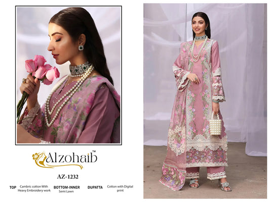 Az-1232 Al Zohaib Pure Cotton Pakistani Salwar Suits