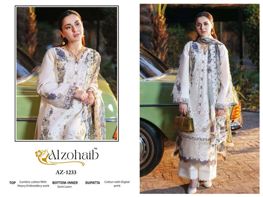 Az-1233 Al Zohaib Cotton Pakistani Salwar Suits