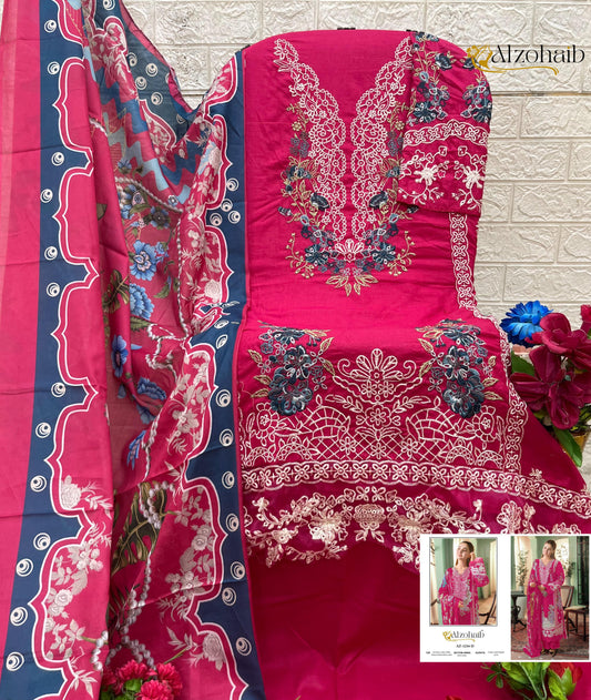 Az-1234-D Zahra Vol 1 Al Zohaib Cambric Cotton Pakistani Salwar Suits