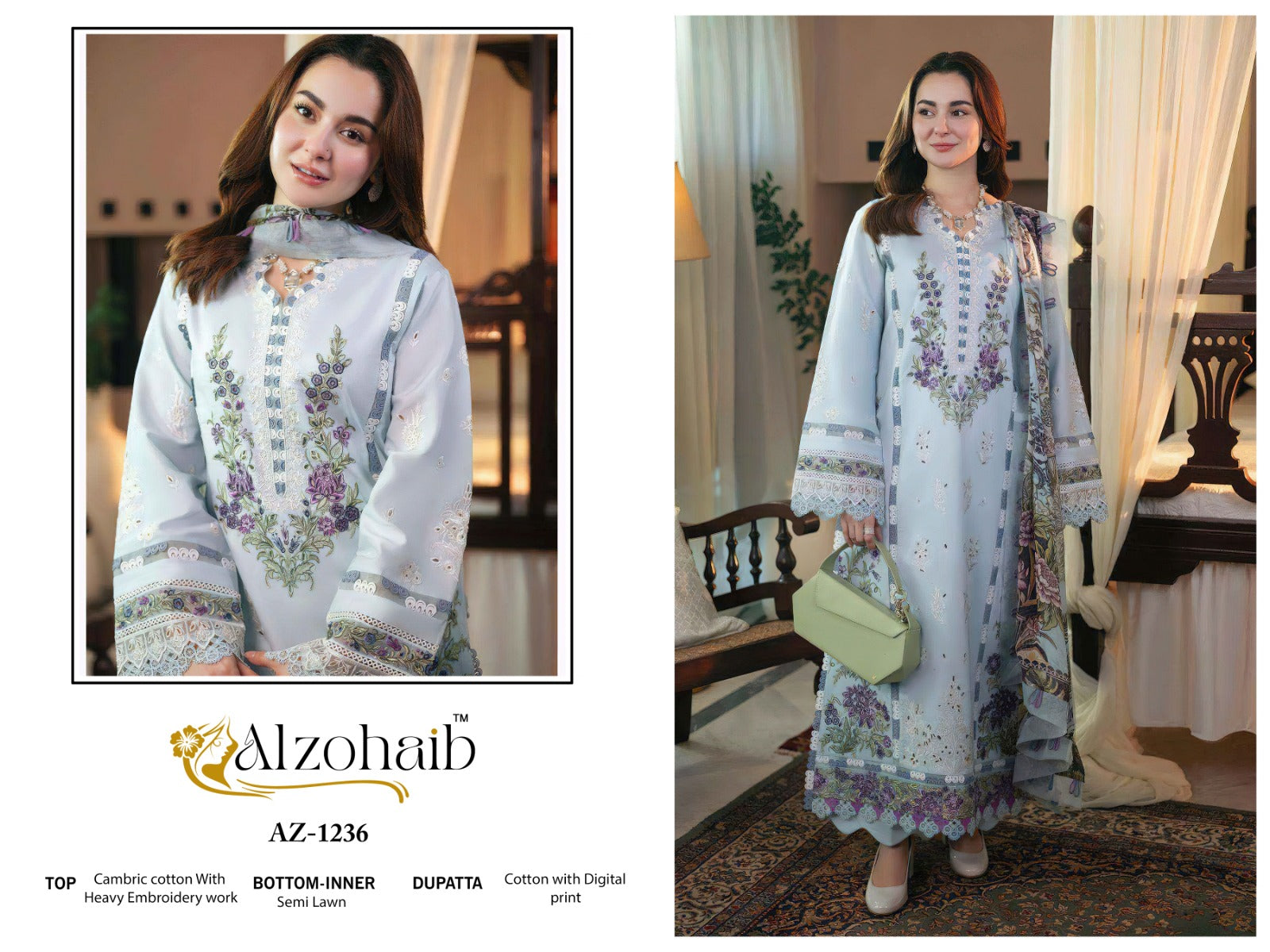 Az-1236 Al Zohaib Cotton Pakistani Salwar Suits