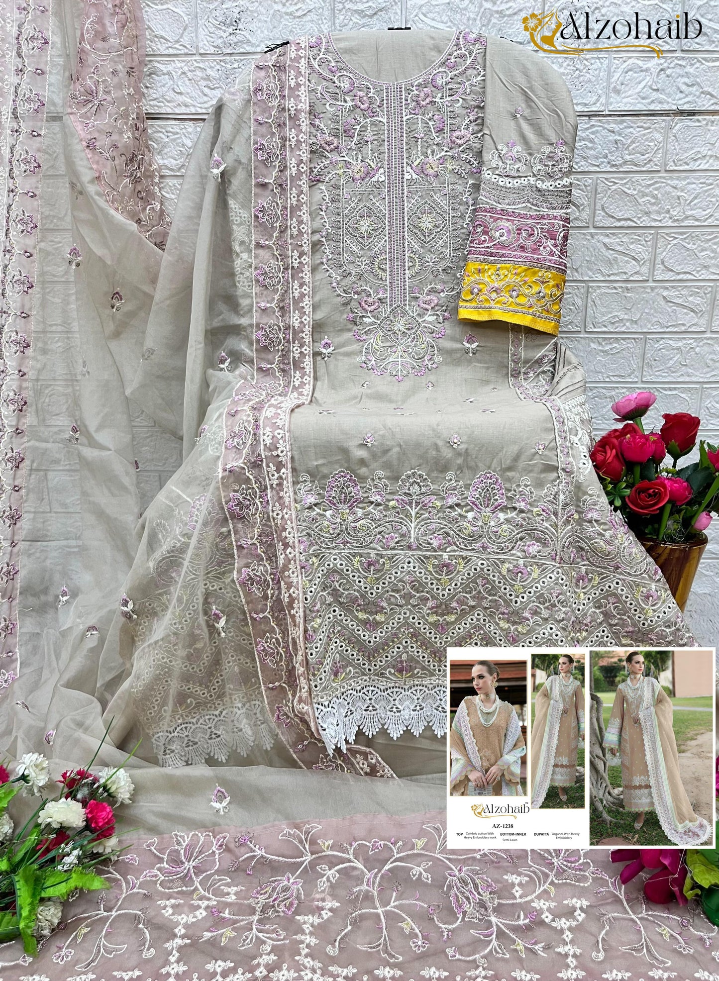 Az-1238 Zoya Vol 1 Al Zohaib Cotton Pakistani Salwar Suits