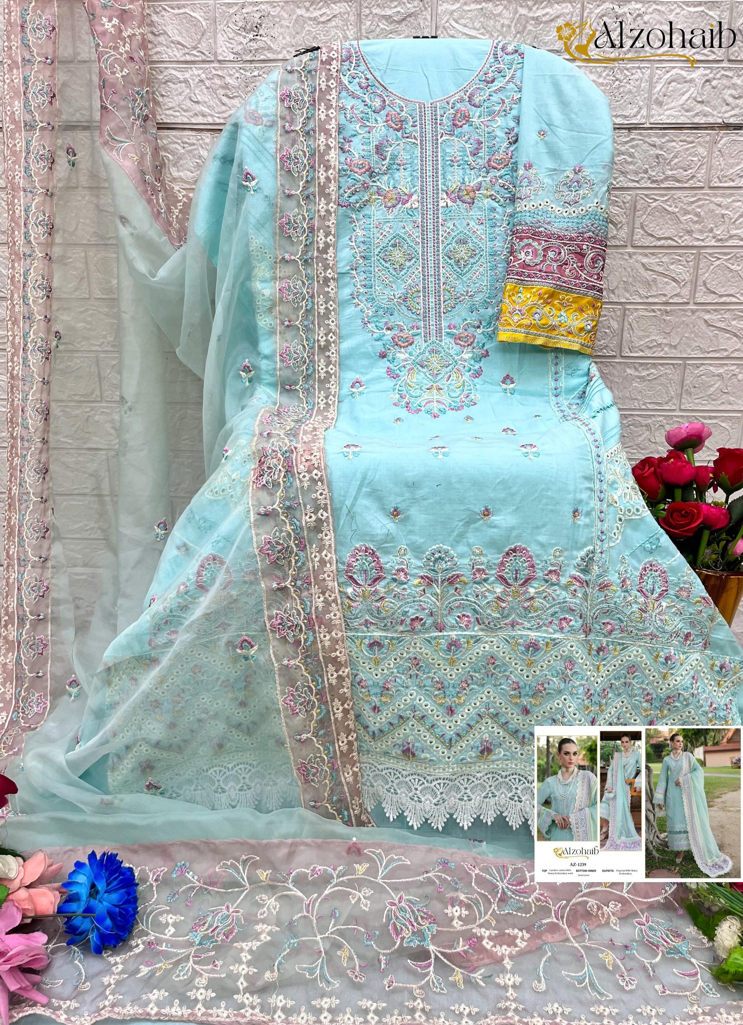 Az-1239 Zoya Vol 1 Al Zohaib Cotton Pakistani Salwar Suits