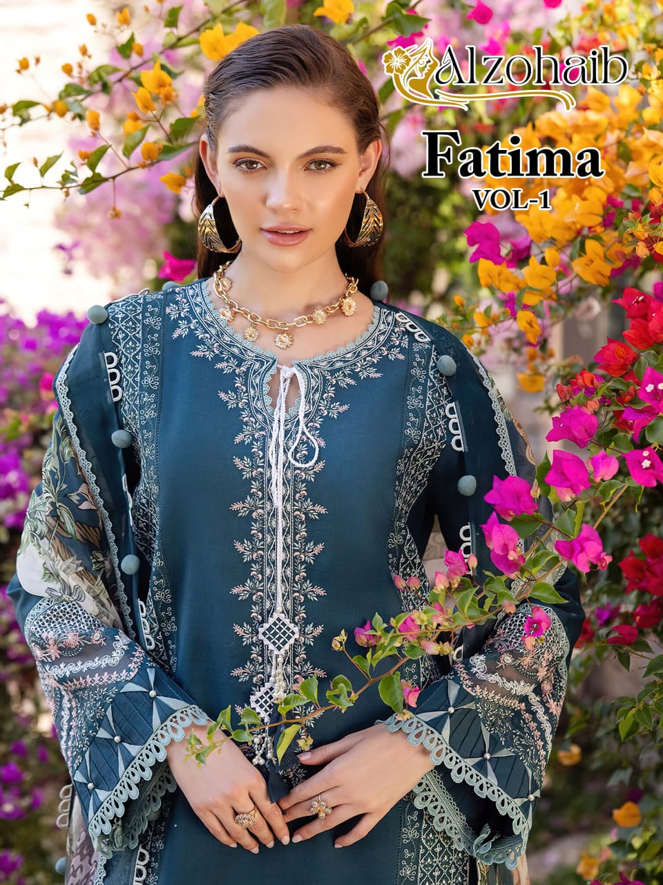 Az-1243 Fatima Vol 1 Al Zohaib Embroidery Pakistani Salwar Suits