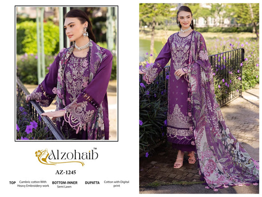 Az-1245 Fatima Vol 1 Al Zohaib Embroidery Pakistani Salwar Suits