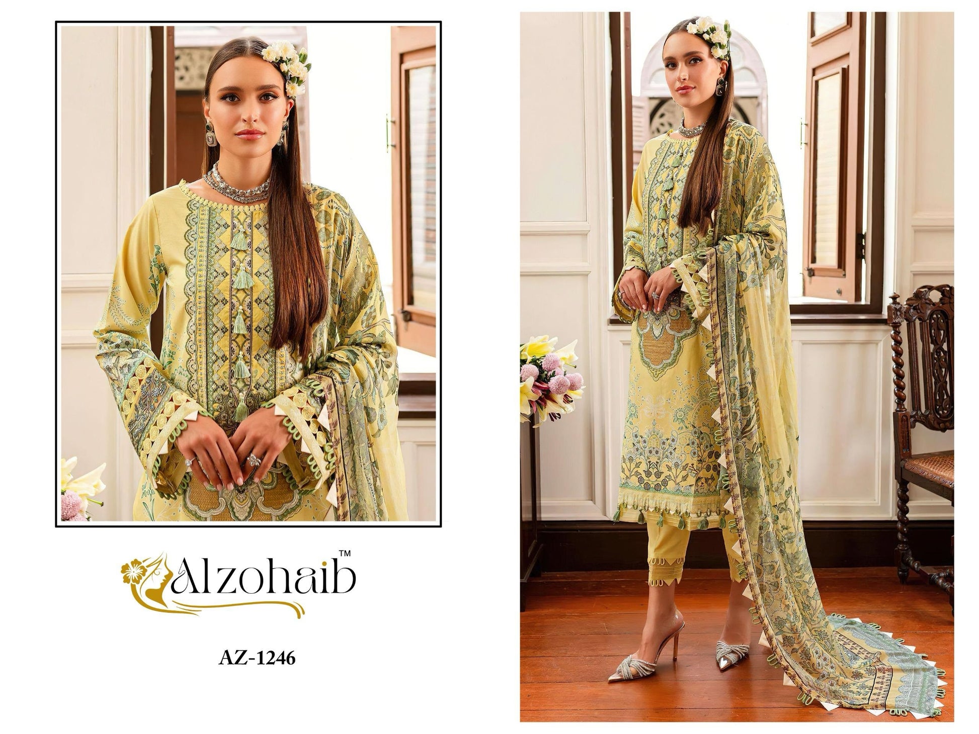 Az-1246 Al Zohaib Pure Cotton Pakistani Salwar Suits