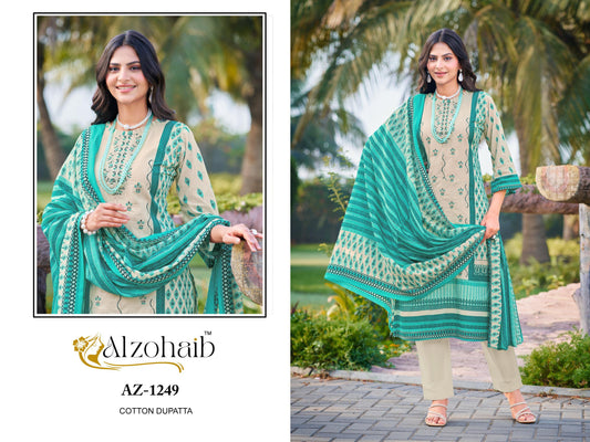 Az-1249 Al Zohaib Pure Cotton Pakistani Salwar Suits