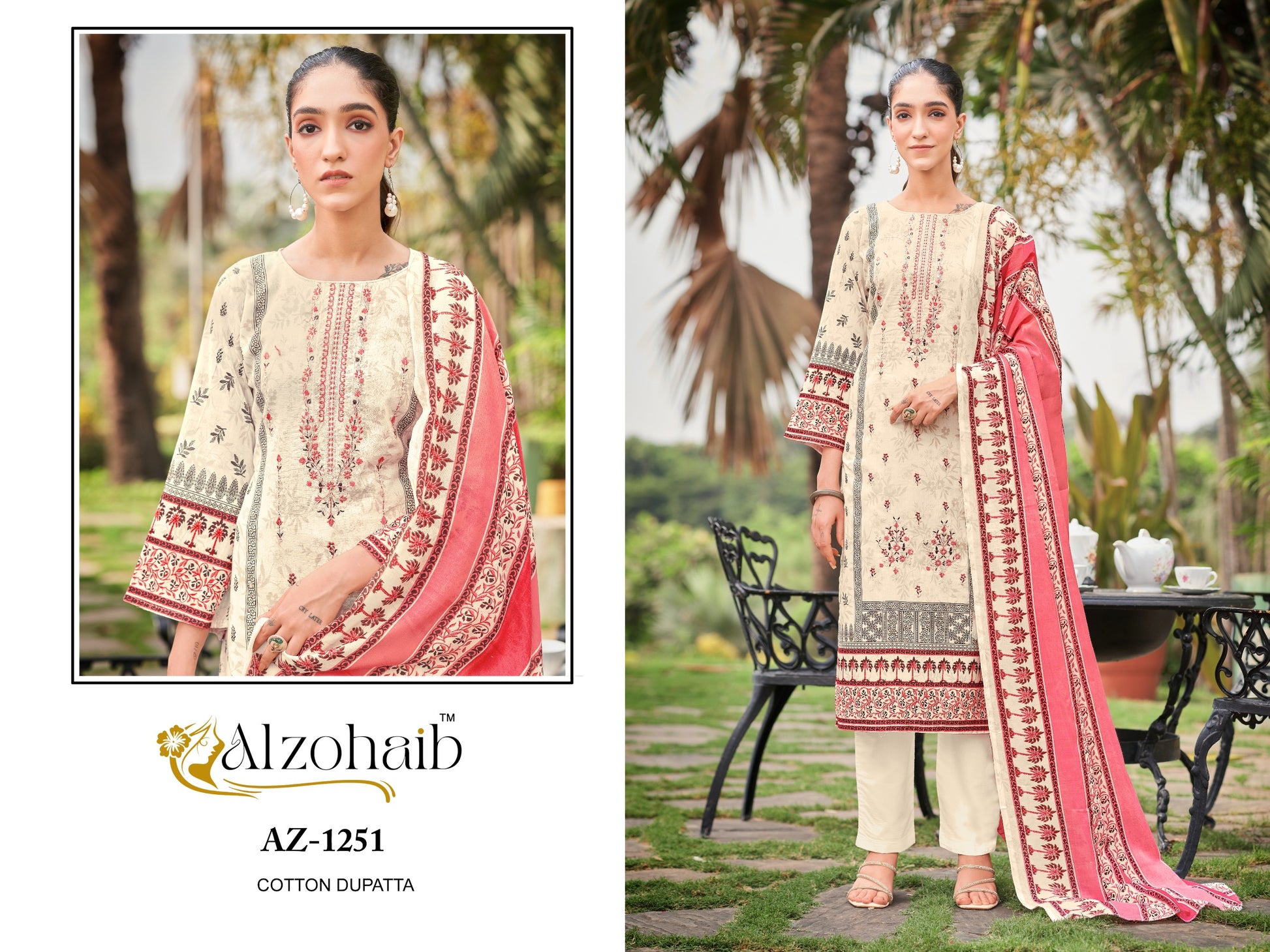 Az-1251 Saira Vol-1 Al Zohaib Printed Karachi Unstitched Suits