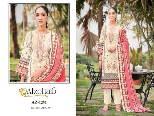 Az-1251 Saira Vol-1 Al Zohaib Printed Karachi Unstitched Suits