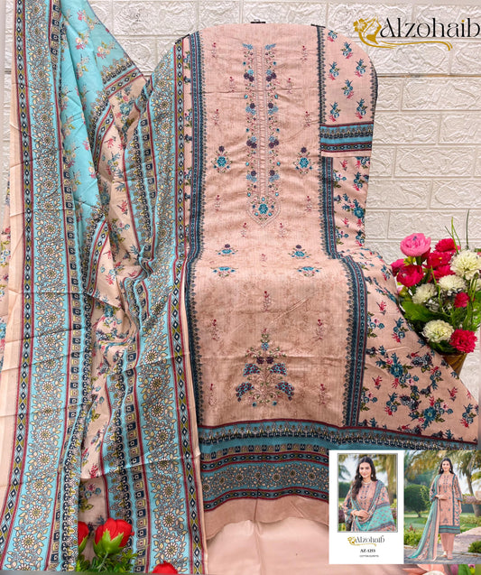 Az-1253 Saira Vol-1 Al Zohaib Printed Karachi Unstitched Suits