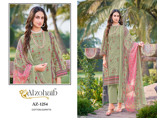 Az-1254 Saira Vol-1 Al Zohaib Printed Karachi Unstitched Suits