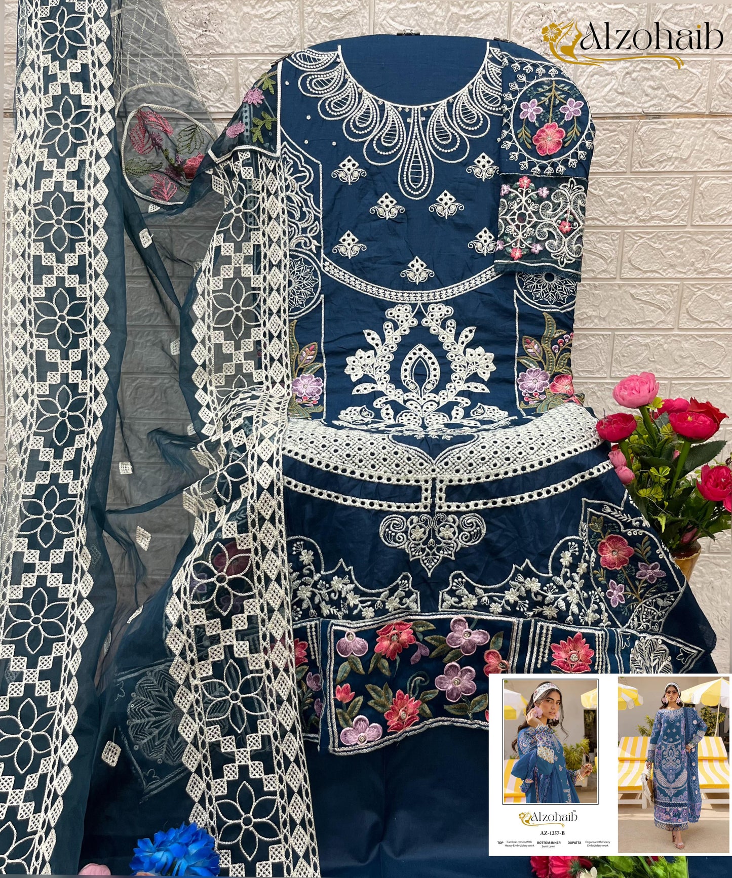 Az-1257B Al Zohaib Cotton Pakistani Salwar Suits