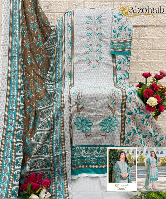Az-1258-A Al Zohaib Printed Karachi Unstitched Suits