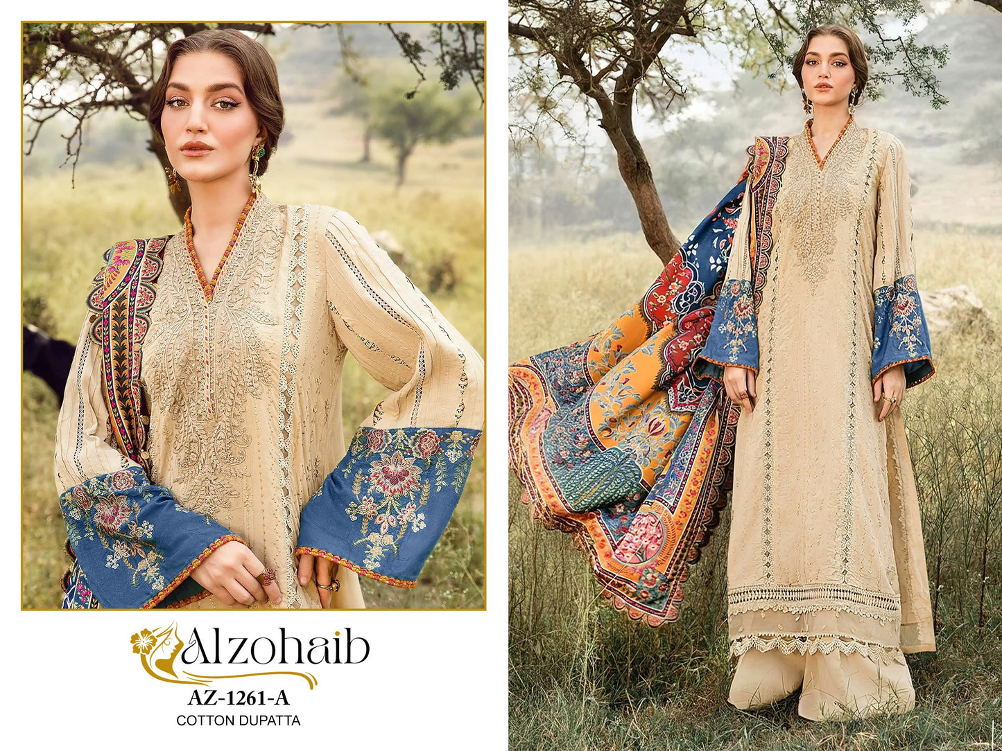 Az-1261 A Al Zohaib Pure Cotton Pakistani Salwar Suits