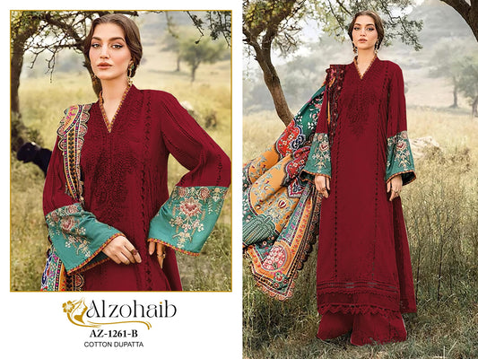 Az-1261 B Al Zohaib Pure Cotton Pakistani Salwar Suits
