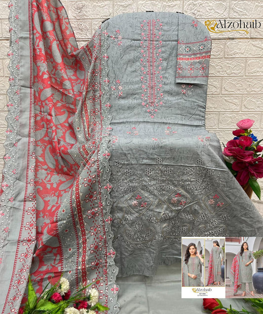 Az-1262 Mahima Al Zohaib Printed Karachi Unstitched Suits