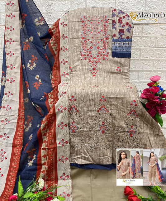 Az-1264 Mahima Al Zohaib Printed Karachi Unstitched Suits