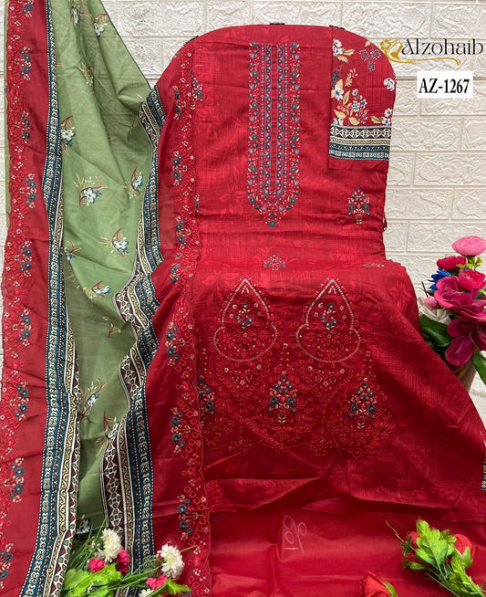Az-1267 Mahima Al Zohaib Printed Karachi Unstitched Suits