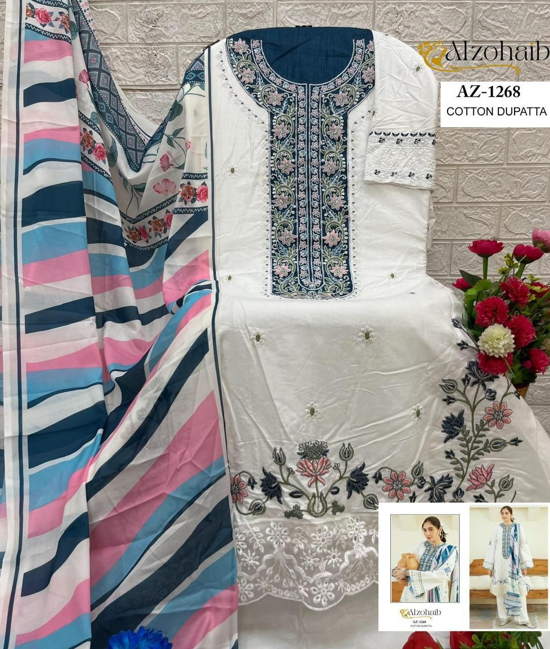 Az-1268 Al Zohaib Rayon Pakistani Salwar Suits