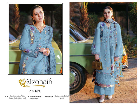 Az-1271 Zahra Vol- 3 Al Zohaib Cambric Pakistani Salwar Suits