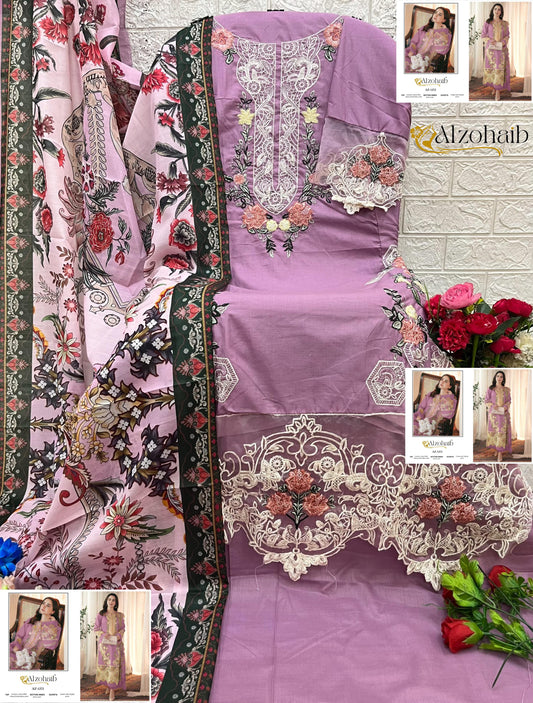 Az-1272 Zahra Vol- 3 Al Zohaib Cambric Pakistani Salwar Suits
