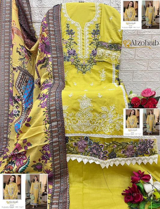Az-1275 Zahra Vol- 3 Al Zohaib Cambric Pakistani Salwar Suits