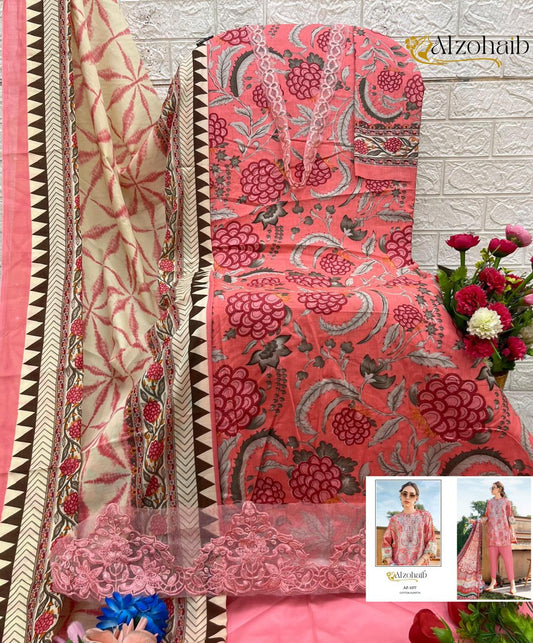Az-1277 Al Zohaib Printed Pakistani Patch Suits
