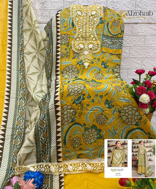 Az-1278 Al Zohaib Embroidery Pakistani Patch Suits