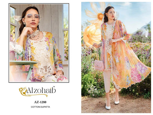 Az-1280 Al Zohaib Printed Pakistani Patch Suits