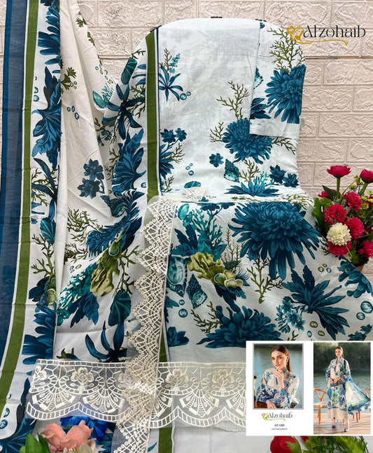 Az-1283 Al Zohaib Embroidery Pakistani Patch Suits