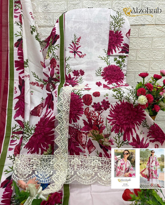 Az-1284 Al Zohaib Printed Pakistani Patch Suits