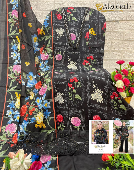 Az-1286 Al Zohaib Embroidery Pakistani Patch Suits