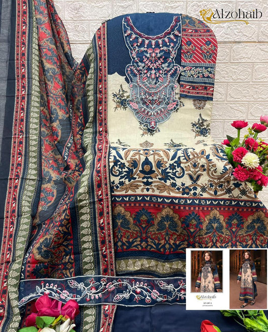 Az-1287 A Al Zohaib Embroidery Pakistani Patch Suits