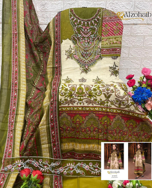 Az-1287 B Al Zohaib Embroidery Pakistani Patch Suits